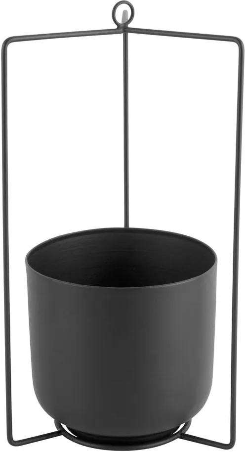 Ghiveci suspendat din metal PT LIVING Spatial, înălțime 36 cm, negru