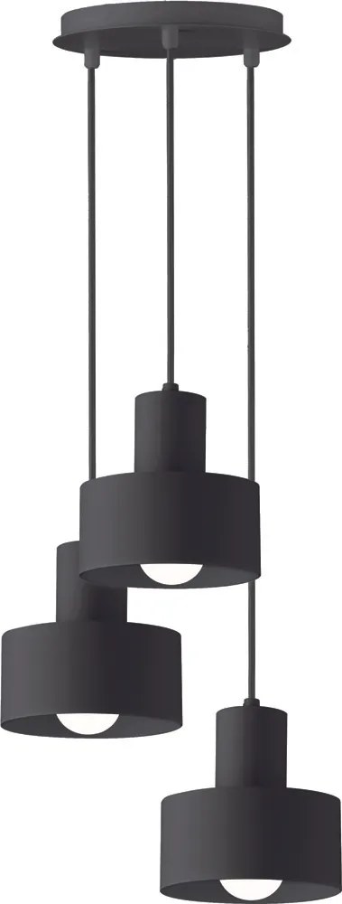 Suspensie Norton, E27, Black, 3 X Max 60W, 4185001, Viokef Grecia