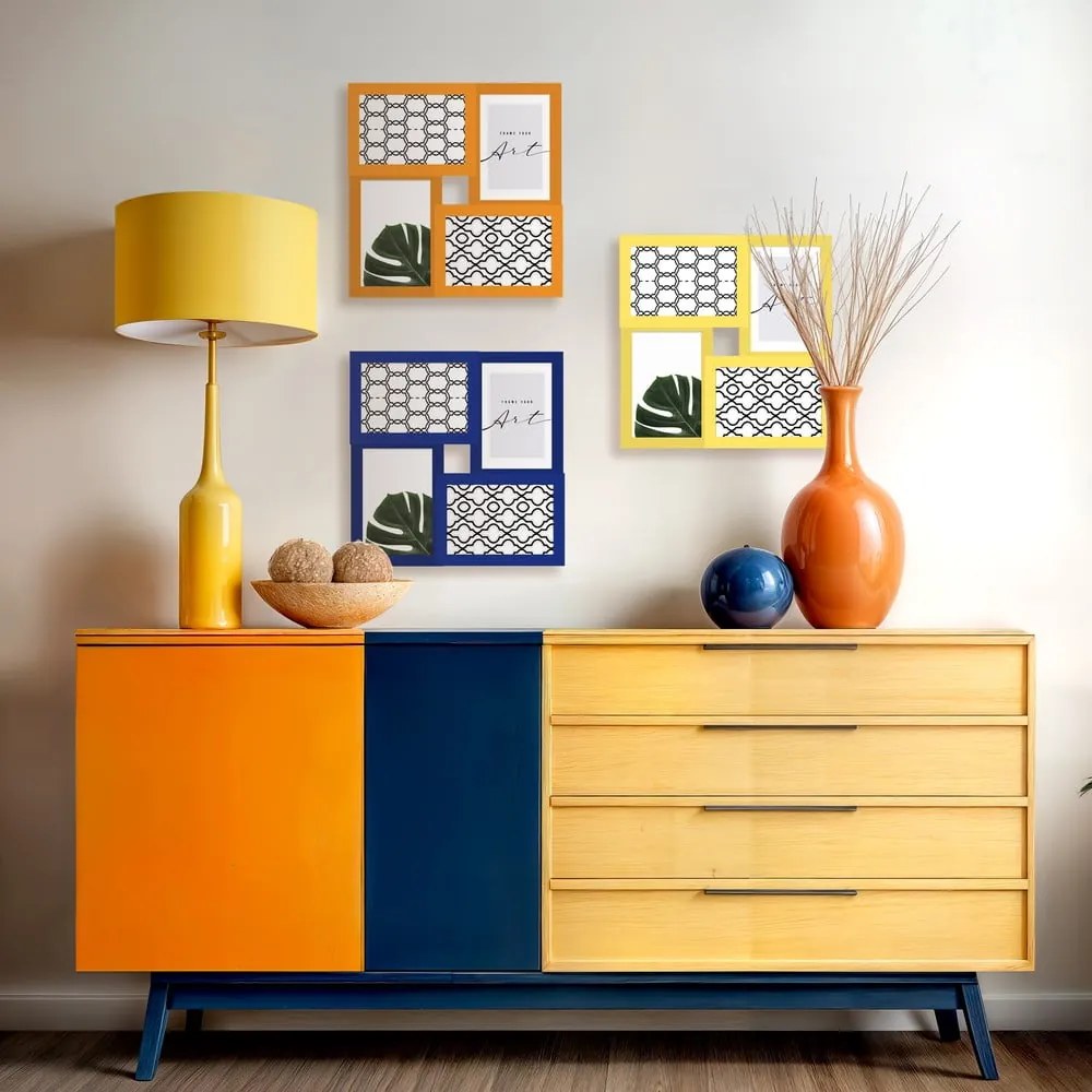 Ramă foto galbenă de agățat 27x27 cm – knor