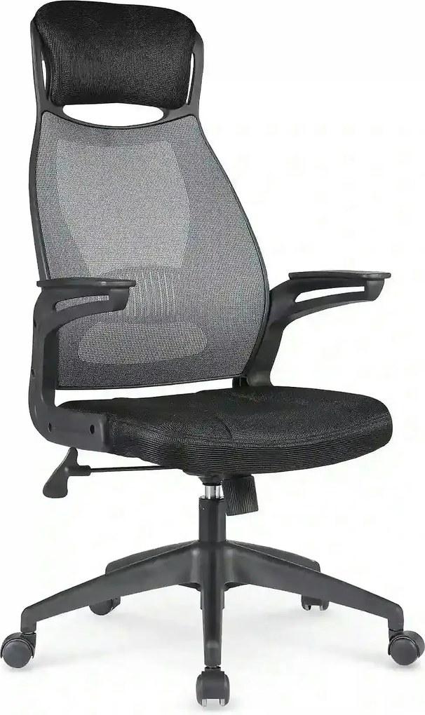 Scaun de birou SOLARIS, negru/gri, stofa mesh/metal/plastic, 58x62x116