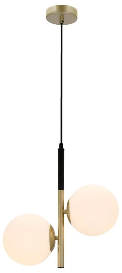 Lustră aurie cu abajur din sticlă 32.5x15 cm Duo – Candellux Lighting