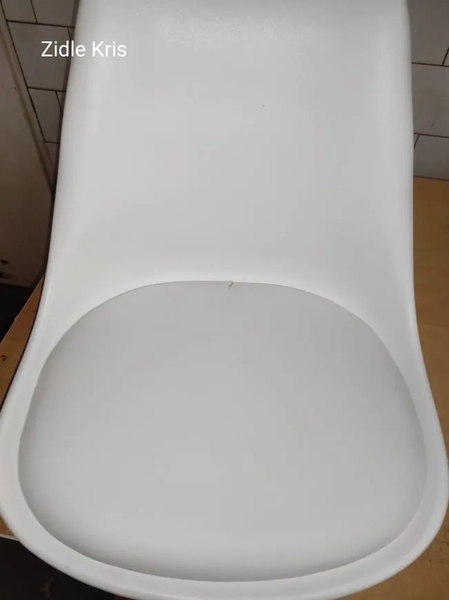 OFERTA Scaun alb cu picioare de stejar KRIS clasa II