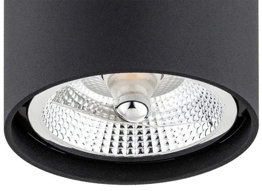 Spot aplicat design modern TUBO negru 12cm