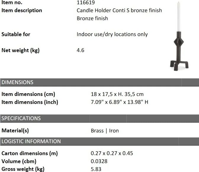 Suport lumanare design LUX Conti S