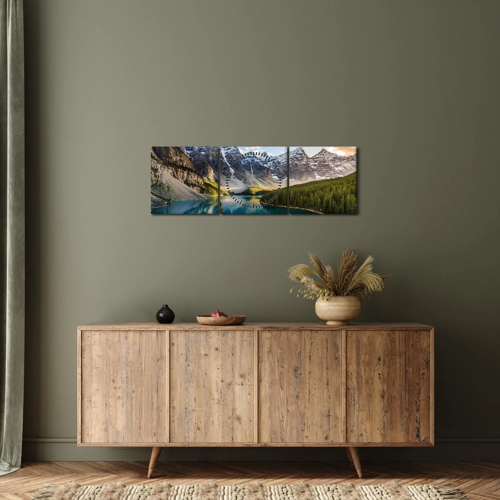 Tablou - Kanada. Parcul național Banff, Moraine Lake (cu ceas) (90x30 cm)