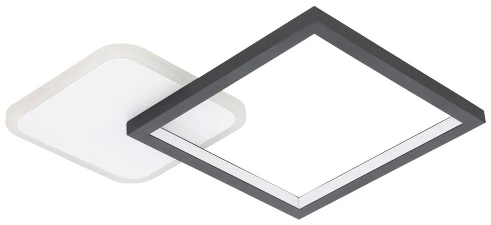 Plafoniera LED dimabila cu telecomanda design modern Gafares negru 32,8x32,8cm