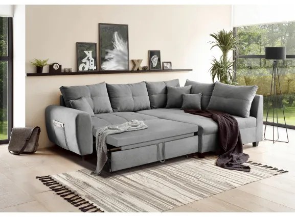 Coltar Extensibil Lena, Dreapta, Gri Inchis, 248 x 87 x 176 cm