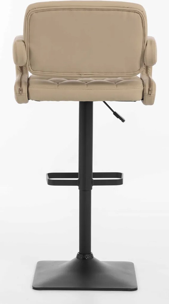 HR8403KW Scaun Crem Piele Ecologica Premium Soft cu Bază Neagră