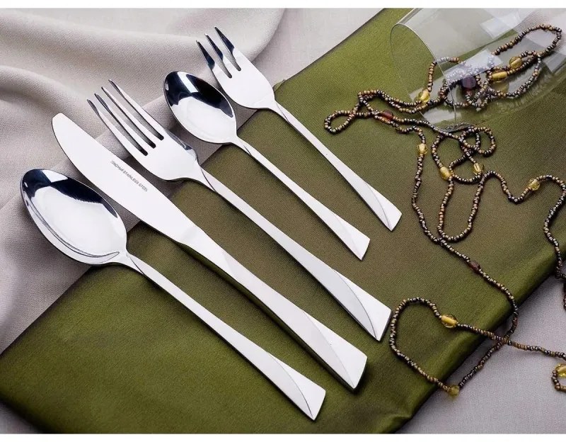 Set de 30 de tacâmuri Kinghoff KH 1454, Pentru 6 persoane, Oțel inoxidabil, Argint
