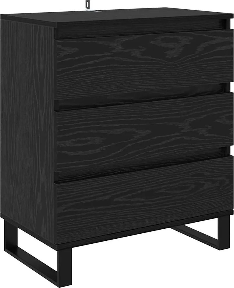 vidaXL Bufet cu sertar Stejar Negru 60 x 35 x 70 cm Lemn compozit