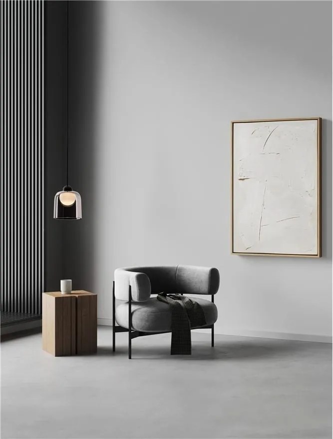 Pendul LED modern, Metal, Negru, Acrilic, DIONE