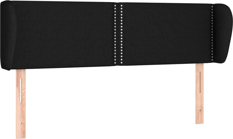 vidaXL Tăblie de pat cu aripioare negru 147x23x78/88 cm textil