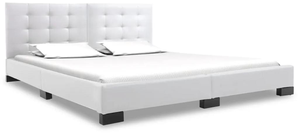 280635 vidaXL Cadru de pat, alb, 160 x 200 cm, piele artificială
