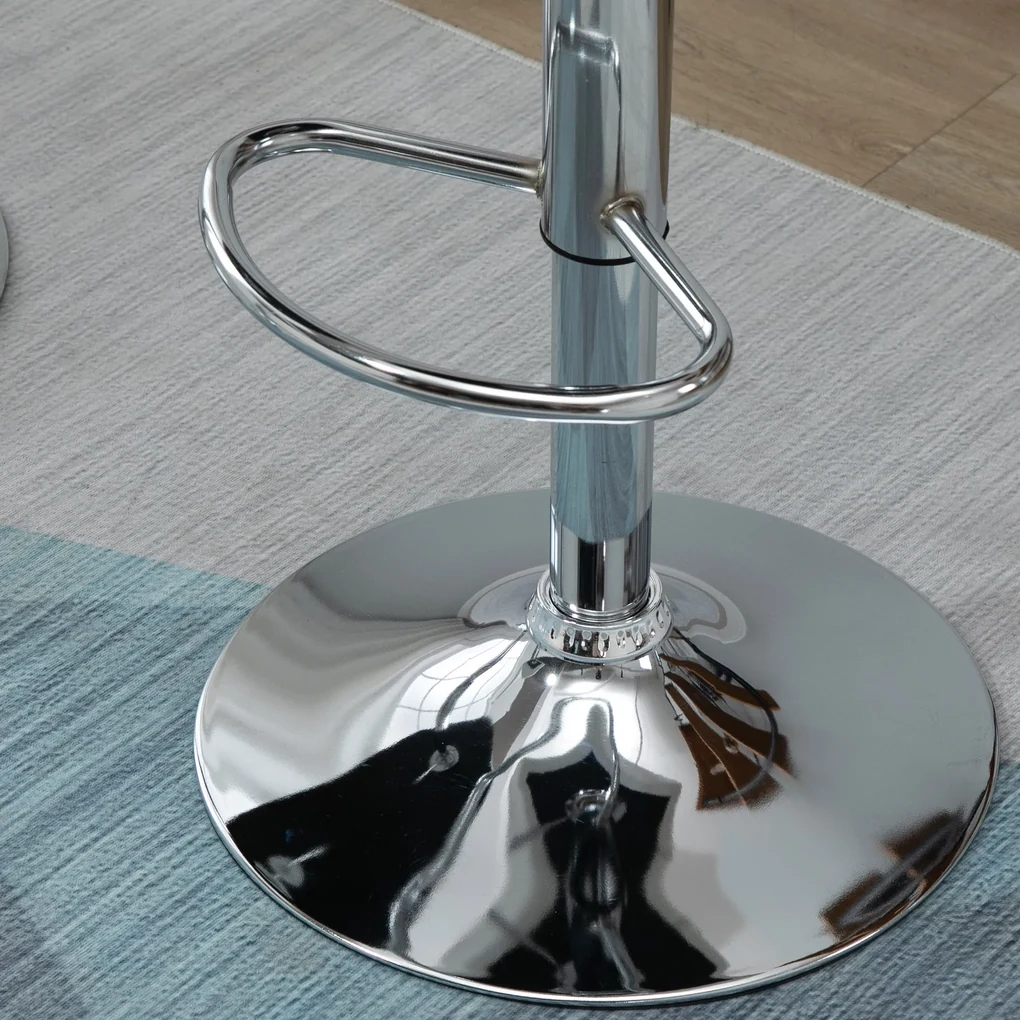 HOMCOM Scaun Bar Reglabil Pivotante si Antiderapant, Scaun bar Modern,Sarcina Maxima 120 kg,Elegante și Confortabile,Albe | Aosom Romania