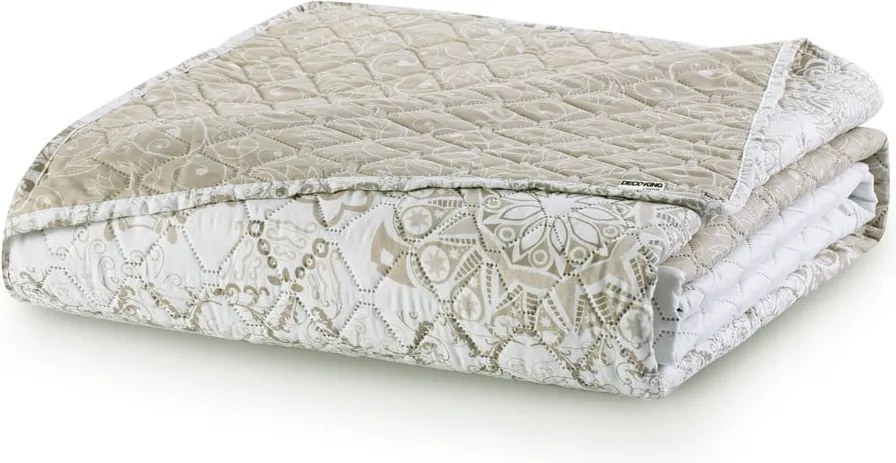 Cuvertură cu 2 fețe din microfibră DecoKing Malaga, 220 x 240 cm, bej