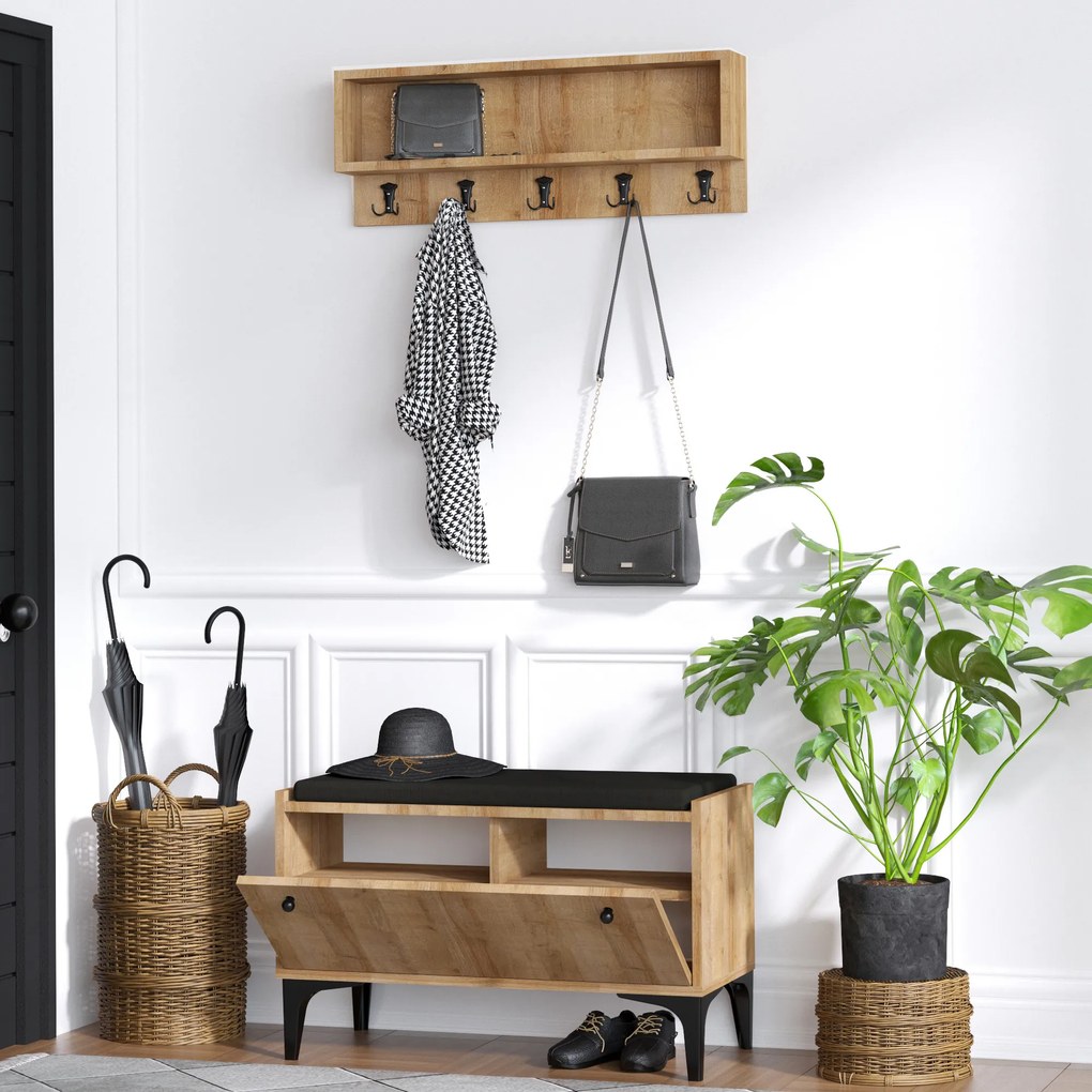 Set mobilier pentru hol Lenny (Stejar). 1072359