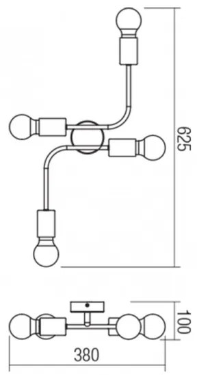 Plafonieră YAK 4xE27/42W/230V Redo 01-1669