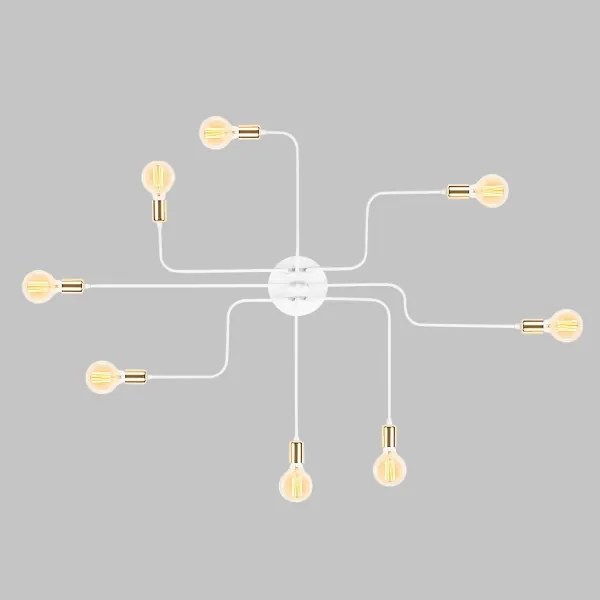 Lustră aplicată TRUVA, 8x E27, 40W, 230V, alb/auriu