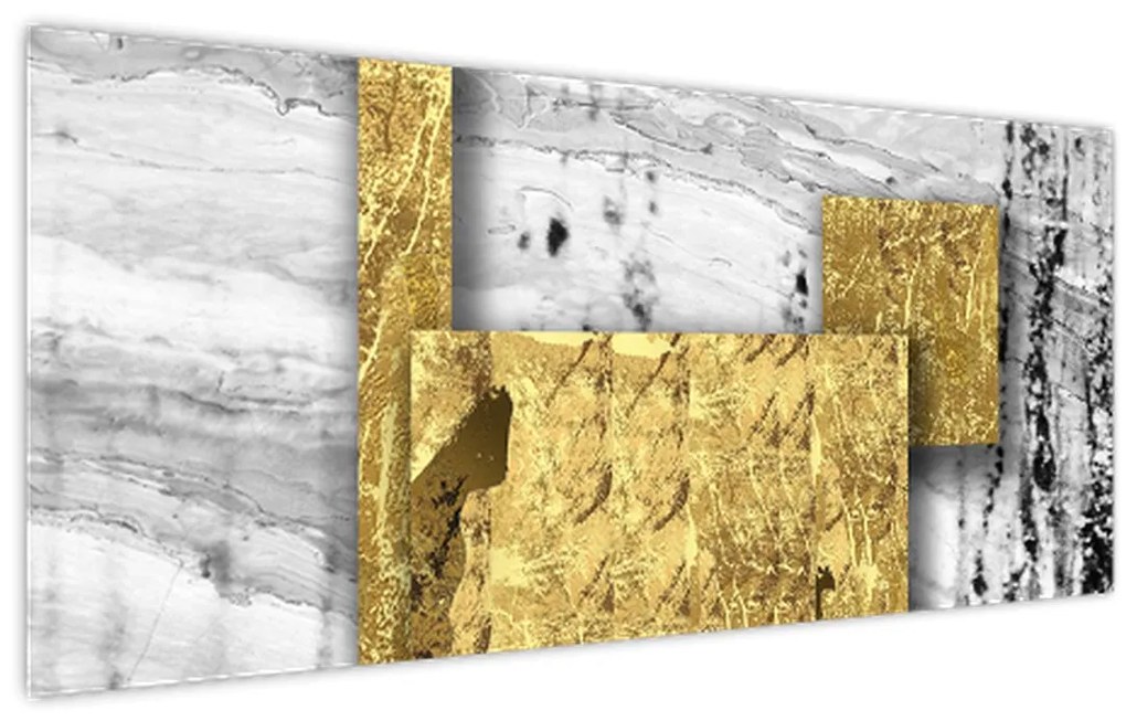 Tablou - Pătrate de aur N⁰1 (120x50 cm)