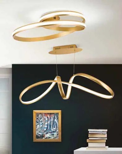 Plafoniera, Lustra aplicata dimabila Circus satin brass