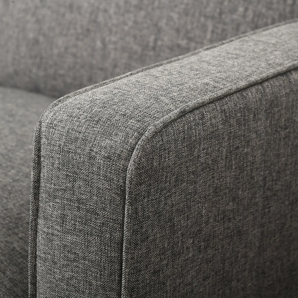 HOMCOM Canapea Extensibila din Tesatura Gri, Canapea Coltar cu 3 Locuri cu Scaun Reversibil si Spatar Reglabil