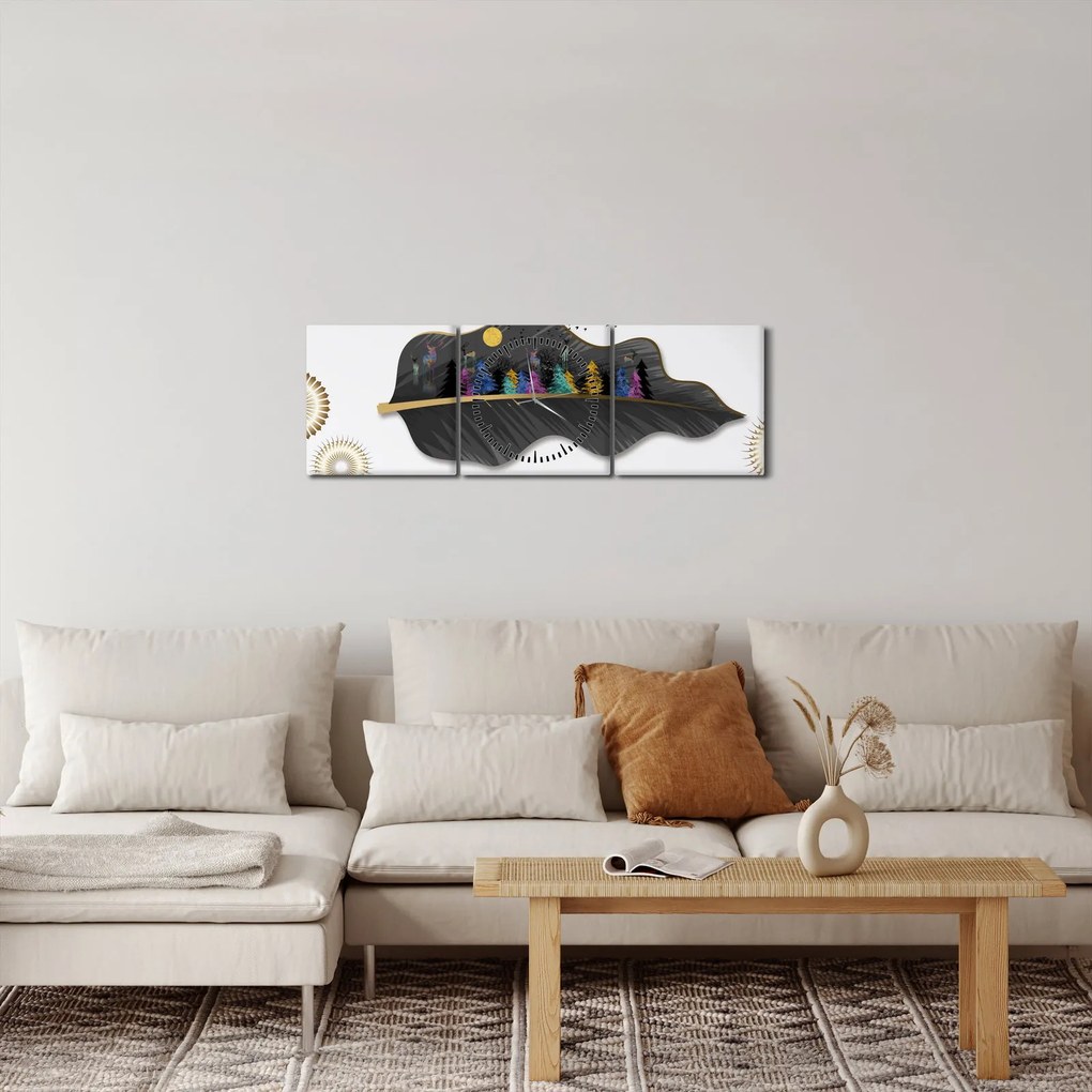 Tablou abstracției (cu ceas) (90x30 cm)