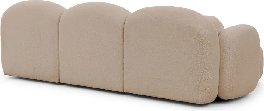 Colțar maro deschis cu tapițerie din țesătură bouclé (cu colț pe partea stângă/cu șezlong) Orbit – Ropez