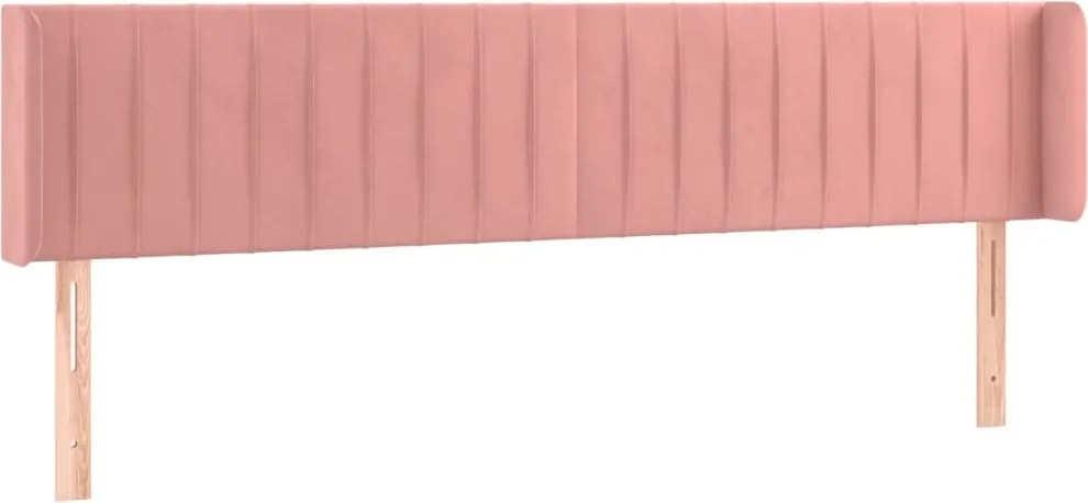 vidaXL Tăblie de pat cu aripioare roz 203x16x78/88 cm catifea