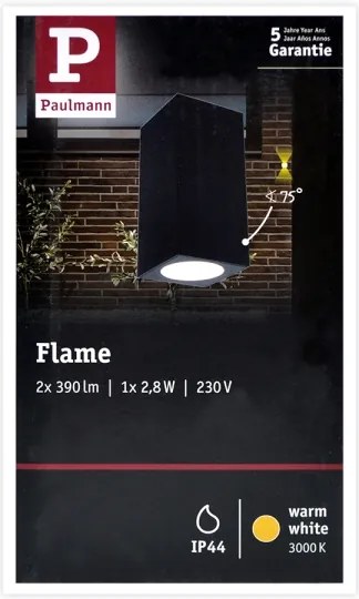 Aplică de exterior Paulmann 94328 2xLED/2,8W IP44 FLAME 230V antracit