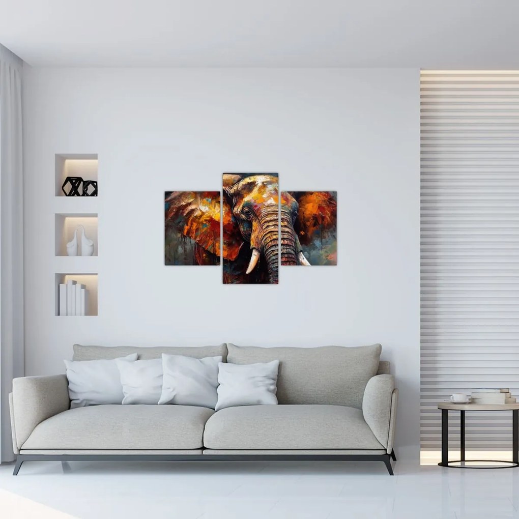 Tablou - Pictura unui elefant (90x60 cm)