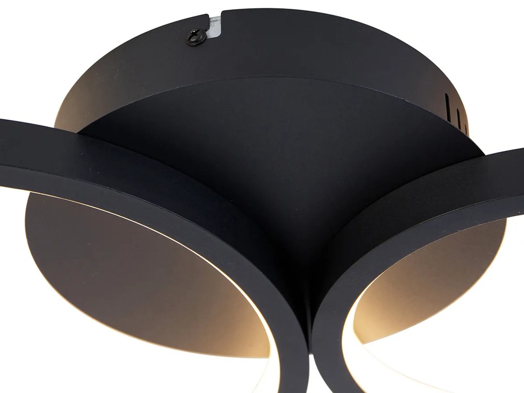 Plafoniera neagră cu LED integrat, dimmer cu 3 trepte, 4 lumini - Lupolo