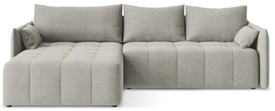 Colțar gri deschis extensibil/cu spațiu de depozitare (cu colț pe partea stângă/cu șezlong) Moku – Makamii