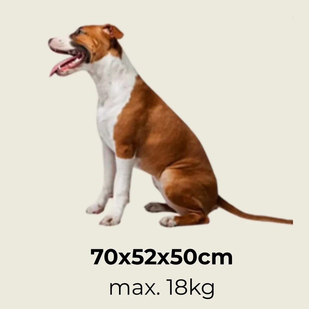 Geantă de transport pentru câini și pisici ELI, 70x52x52cm, gri Cadoca