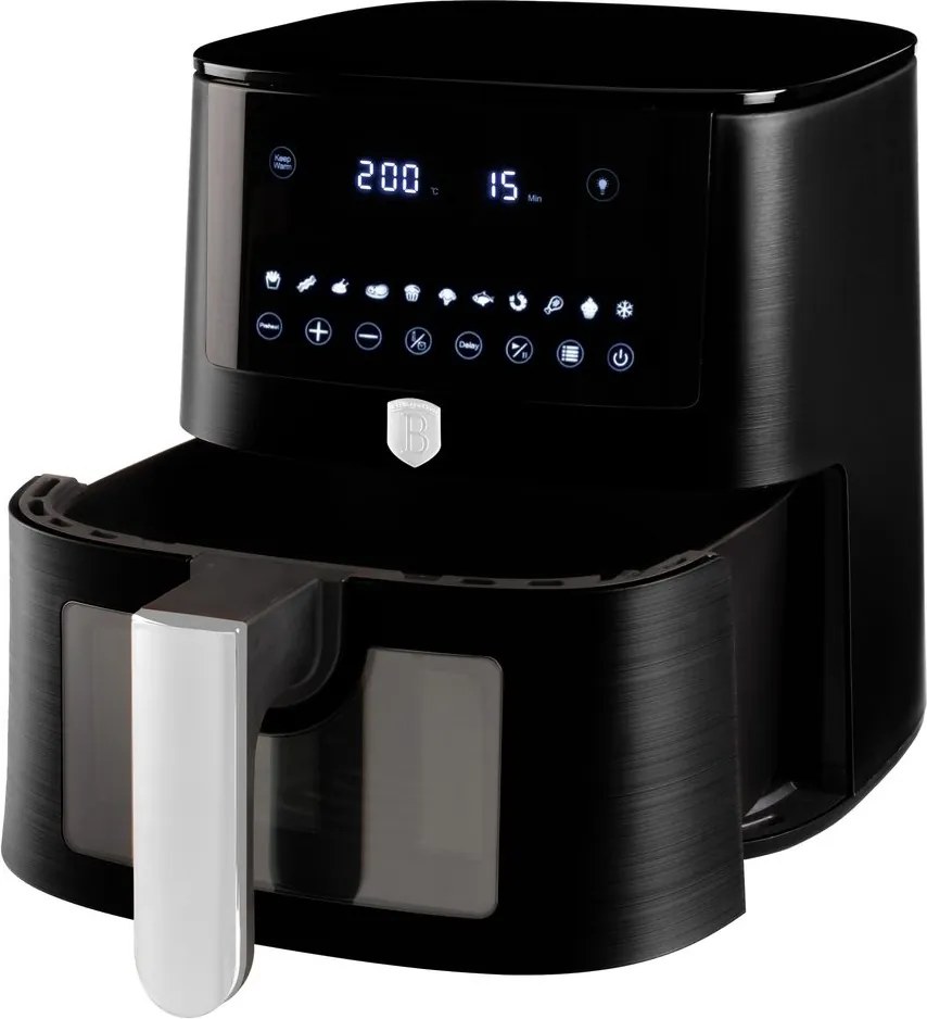 Friteuza cu aer cald, AirFryer 8 L Matte Black Berlinger Hau BH 9605