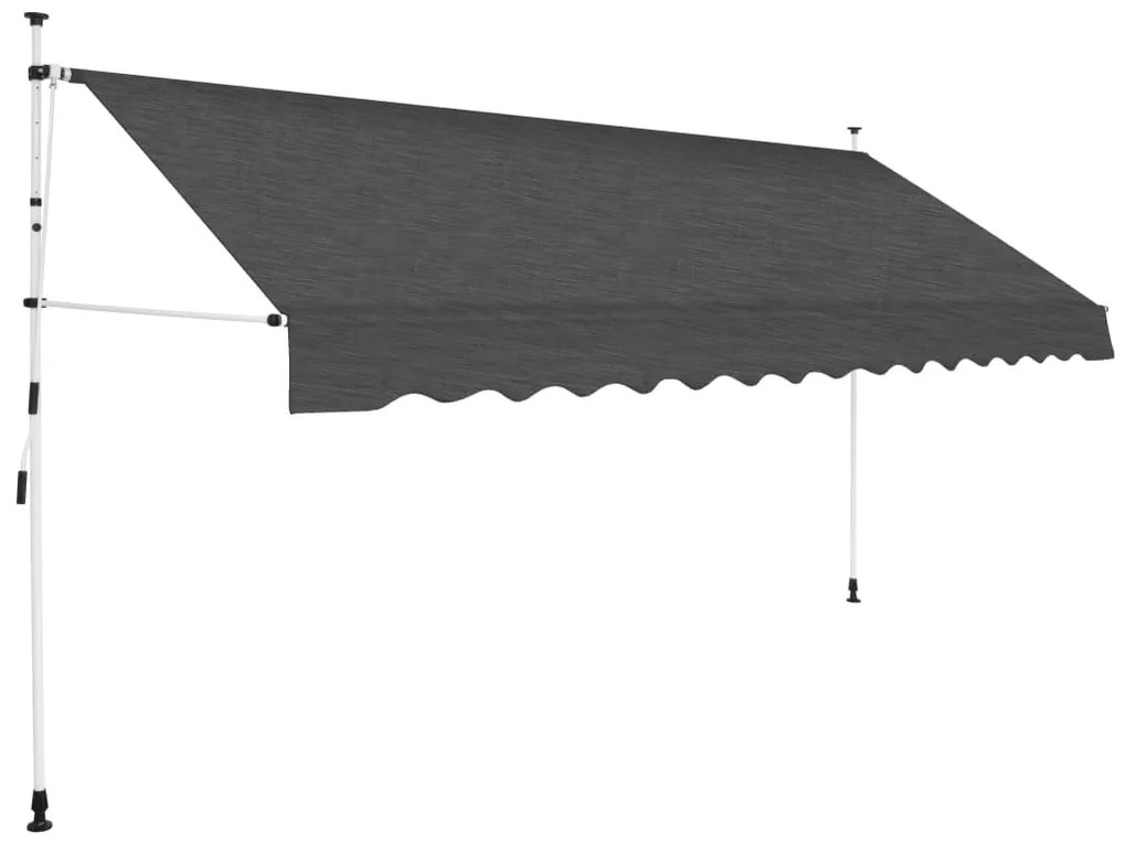 vidaXL Copertină retractabilă manual, antracit, 350 cm