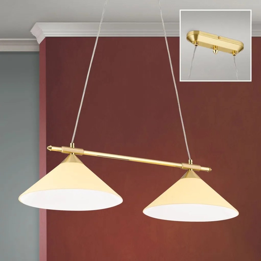 Lustra, Pendul realizat manual ARTDESIGN 2L, alama mat/ champagne