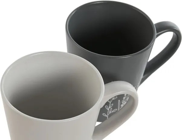 Cană din ceramică cu motiv botanic în relief, 360 ml, disponibilă în 3 culori, „Botanical Mug"