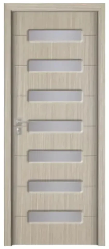 Usa Interior din MDF Novo Doors ND318, Cadru din Lemn Masiv, Geam Sablat, KIT COMPLET, Toc , Manere si balamale incluse (Culoare: Wenge, Dimensiune: