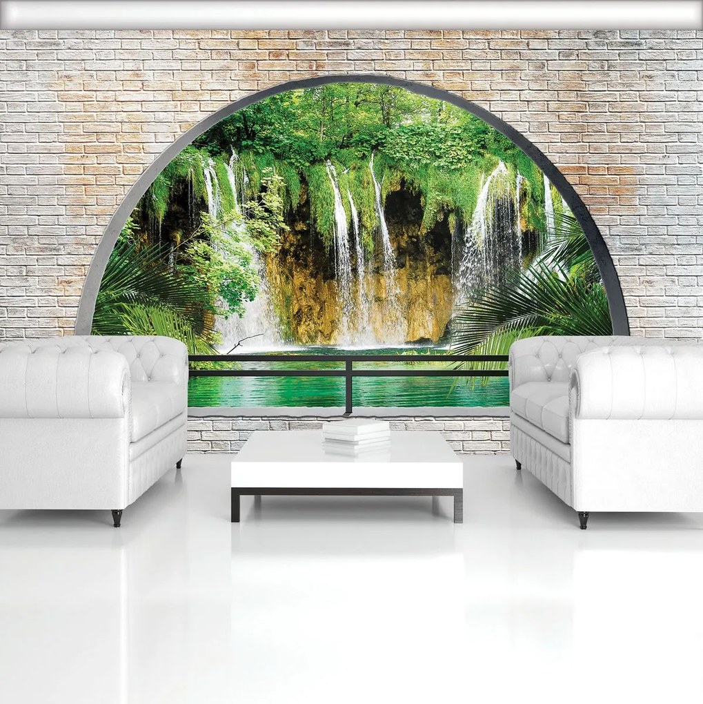Fototapet - Privire spre cascadă (152,5x104 cm)