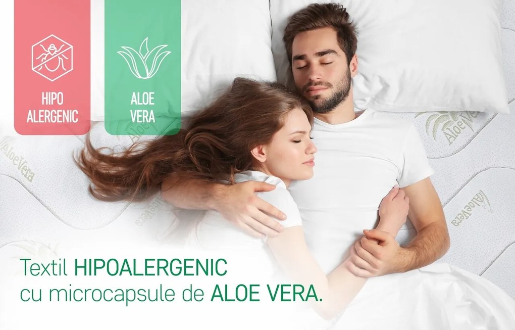 Saltea Aloe Vera  Confort 14+3 Memory Free Air, 180x200 cm, H 20 cm, Ortopedica, Hipoalergenica