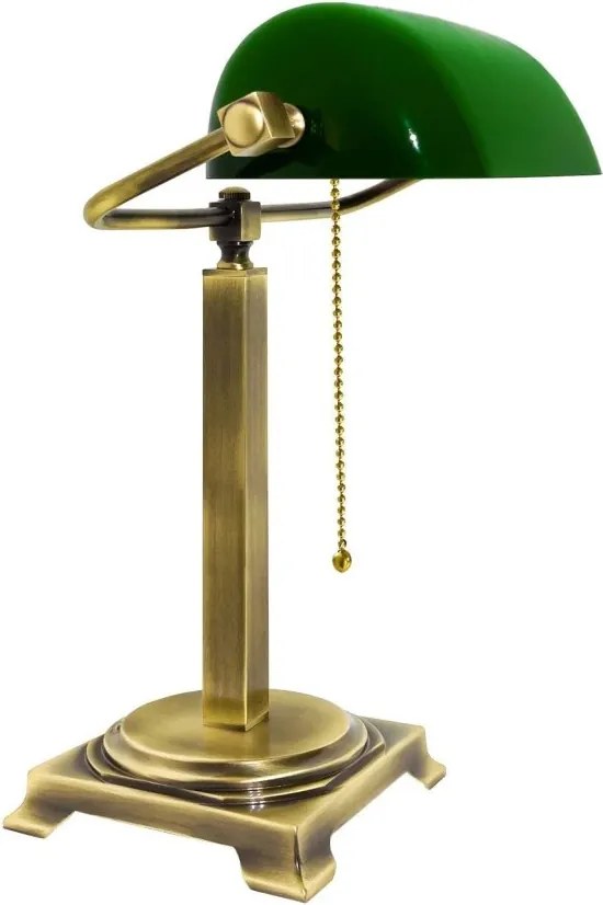 Lampa de birou din alama design clasic Banker Executive Library
