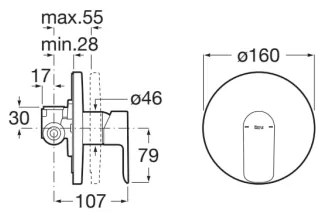 Roca A5A226EC00 - Baterie de duș încastrată CALA, crom lucios