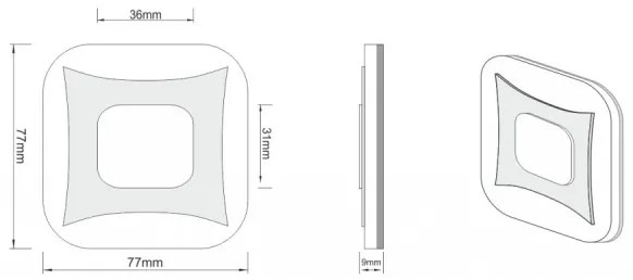 LDST SK-01-CB-BZ8 - LED iluminat scară SHOCK 8xLED/1,2W/230V negru lucios