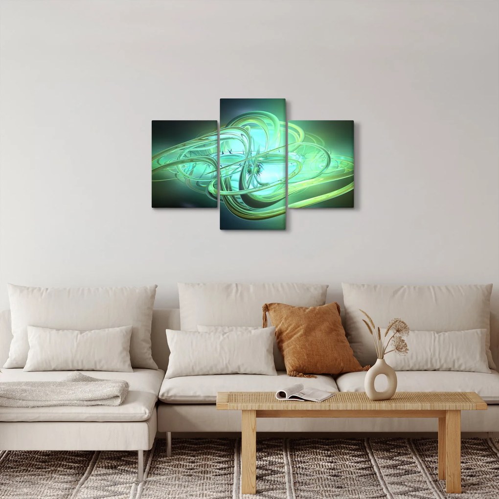Tabloul cu abstracție verde (90x60 cm)