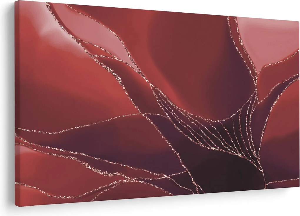 Tablou - Floare abstractă roșie N⁰2 (90x60 cm)