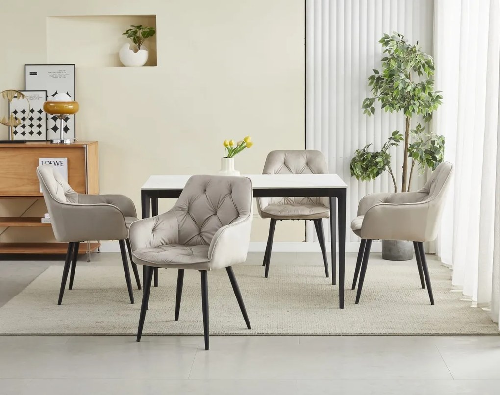 Scaun de masa JORK VELVET, bej