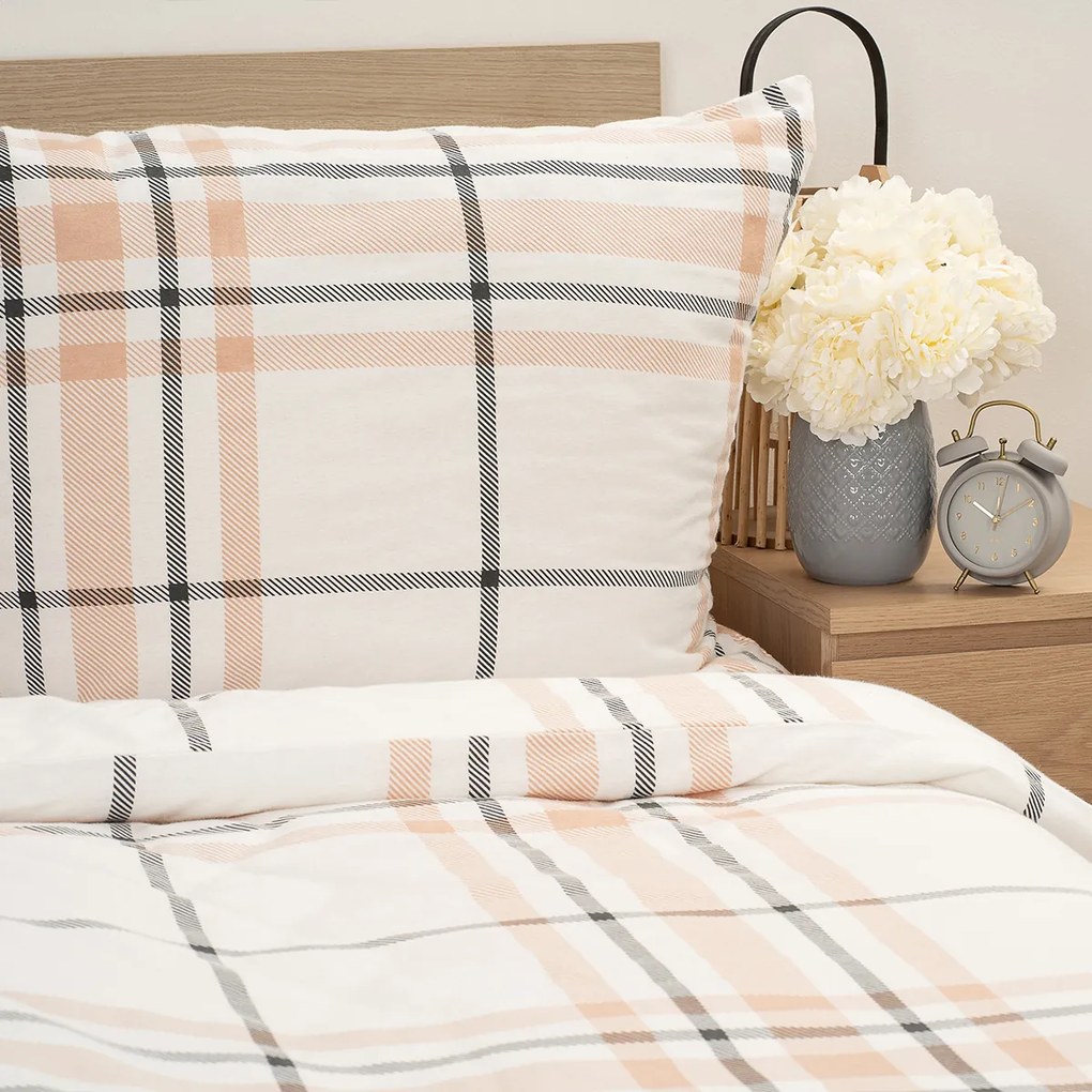 Lenjerie de pat din flanelă 4Home Elegant Plaid, 140 x 220 cm, 70 x 90 cm