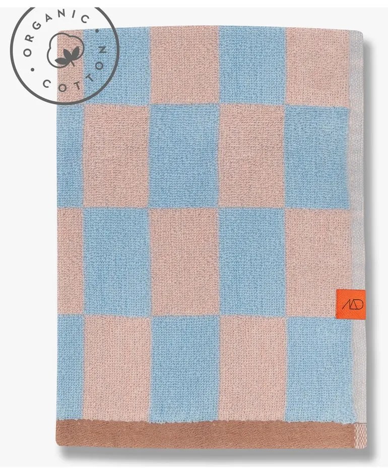 Prosop albastru/roz din bumbac organic 70x133 cm Retro – Mette Ditmer Denmark