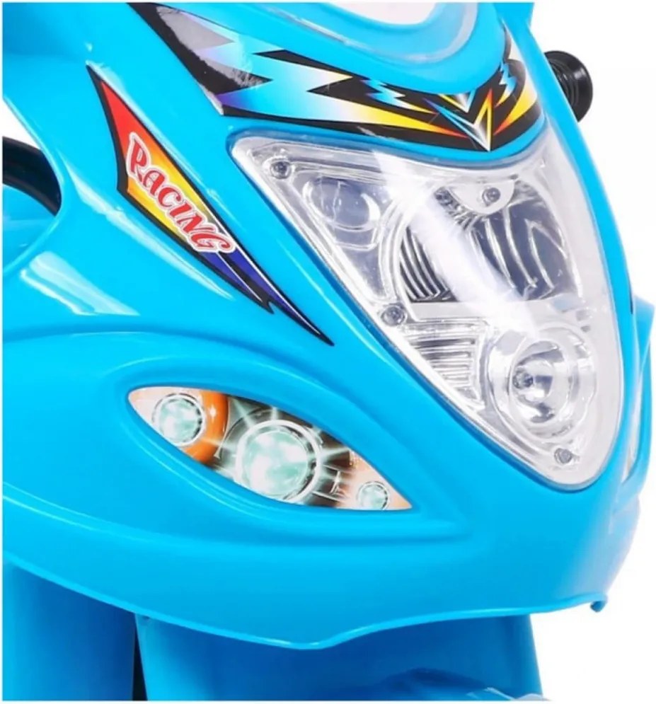Motocicleta Electrica cu Acumulator Pentru Copii NOVOKIDS™ Moto Classico 88, 3-6 ani, Max 25 kg, Cu Melodii si Lumini, Trotineta Electrica, 3 Roti,
