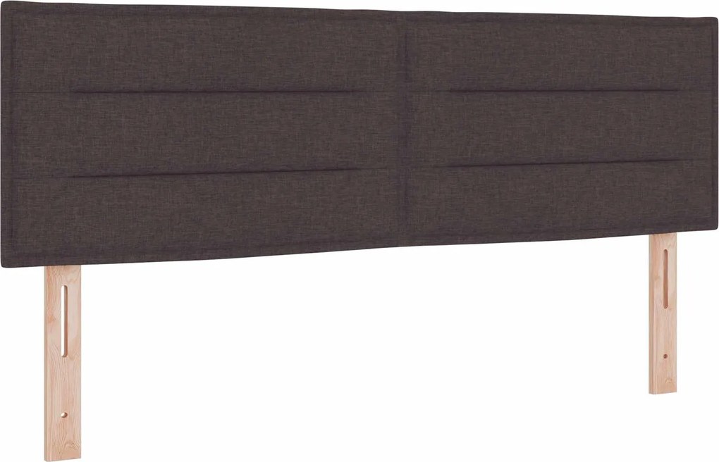 vidaXL Tăblie LED cu benzi LED Manual Maro închis 144 cm țesătură